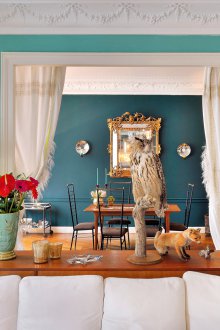 Тюркоазен дизайн на всекидневна