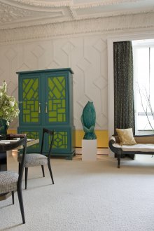 Дизайн на всекидневна в тюркоаз стил