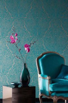 Тюркоазен тапет в хола