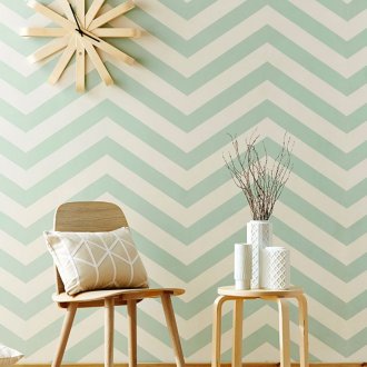 Тюркоаз тапет зигзаг в хола