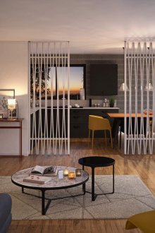 Дизайн на прегради между кухня и хол