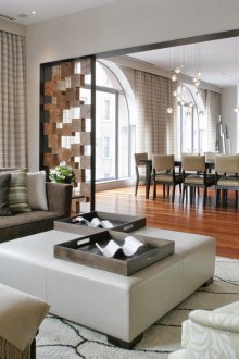 Преграда между кухнята и хола с разфасовки