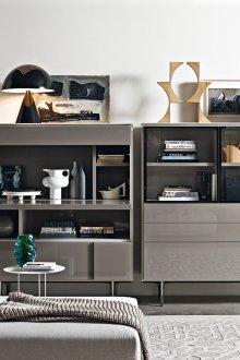 Гардероб в хол за гости сив в модернистичен стил