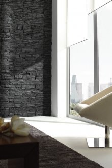 Стенна декорация с черен декоративен камък