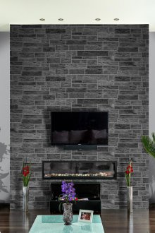 Стенна декорация със сив декоративен камък