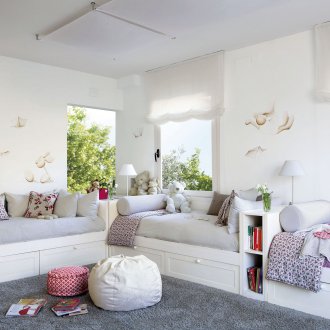 Design Kindergarten für drei Kinder weiß