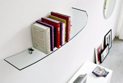 Figured book glass shelf in the interior