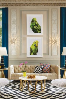 Покривки в интериора с позлата