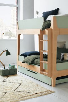 Зелено двуетажно легло за деца