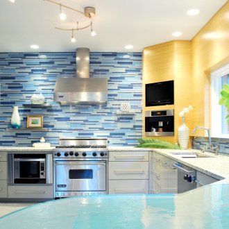 Кухня в сини тонове