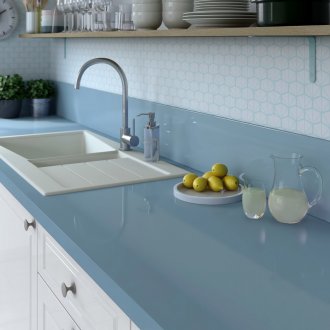 Син кухненски плот