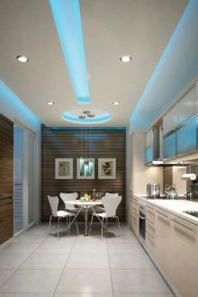 LED таван син