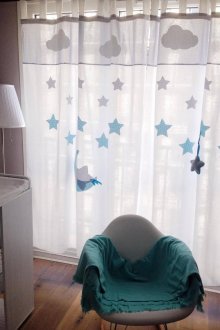 Дизайнерски завеси за детска стая с апликация