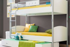 Stylish white bunk bed in the nursery