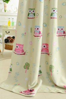 Дизайнерски завеси за детска стая с бухал.