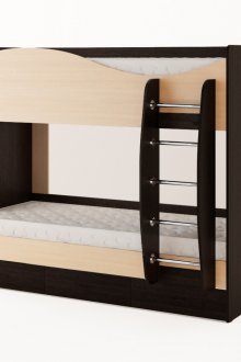 Бежово-черно двуетажно легло за детска стая