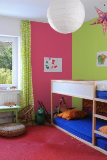 Дизайн на завеси за детска стая зелено