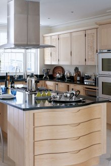 Reka bentuk dapur bar kayu