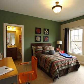 Маслинен цвят в интериора на детската стая