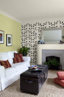 Маслинен цвят в интериора на хола