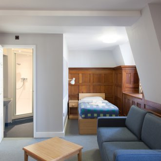 Ниша в стаята с дървена ламперия