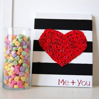 Подарък за 14 февруари рисуване с бутони