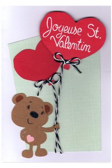 Подарък за 14 февруари направете сами поздравителна картичка с мечка.