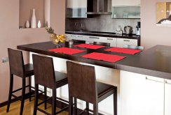 Dark wooden bar stools for the kitchen