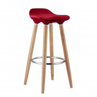 Красив четирикрак стол с червена седалка