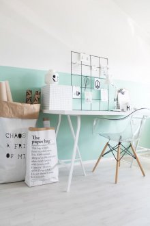 Grünweißes Interieur
