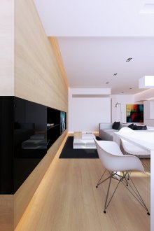 Bahagian dalaman Jepun dengan perabot berkilat