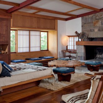 Bahagian dalaman Jepun dengan perapian