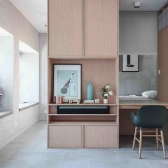 Interior Jepun dengan meja