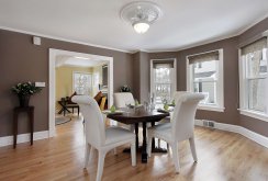 Brown walls in the dining room