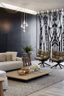 Зониране със завеси от черен конец