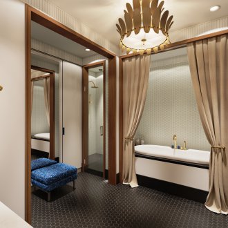 Зониране на завеси ниши в банята