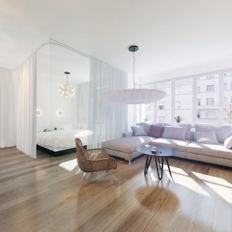 Зониране чрез завеси в едностайна Хрушчов