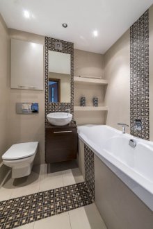 Brown mosaic toilet tile