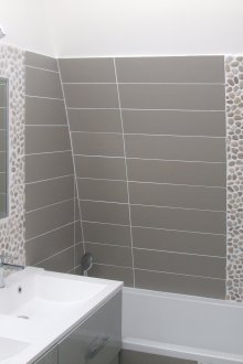 Brown toilet tile