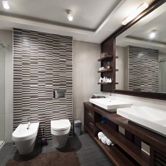 Rectangular mosaic for toilet