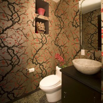 Kertas dinding tandas gaya Asia