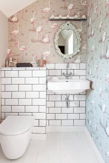 Kertas dinding tandas Flamingo