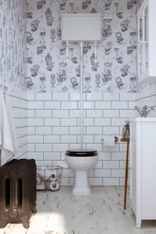 Wallpaper dalam tandas apartmen