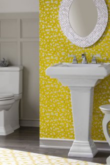 Kertas dinding di dalam tandas adalah vinil