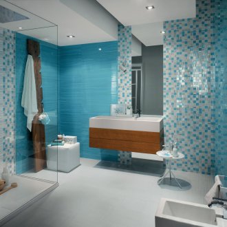Moose biru di bilik mandi