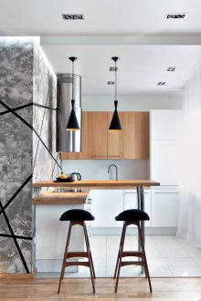 Pemisahan ruang di apartmen studio