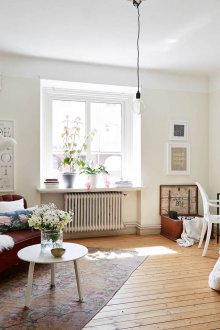 Pangsapuri studio 40 m persegi dalam gaya Scandinavia