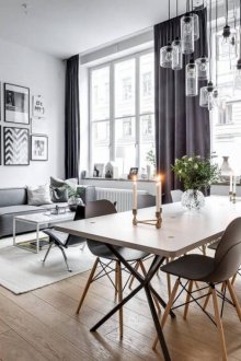 Apartmen studio 40 meter persegi dengan ruang makan
