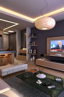 Studio pangsapuri 40 m persegi gelap