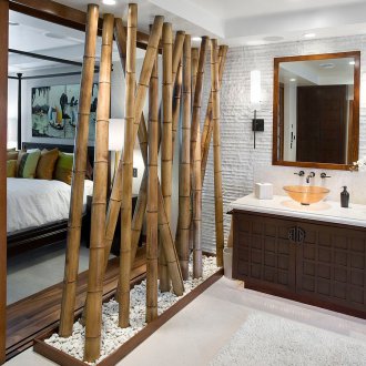 Интериорна бамбукова преграда